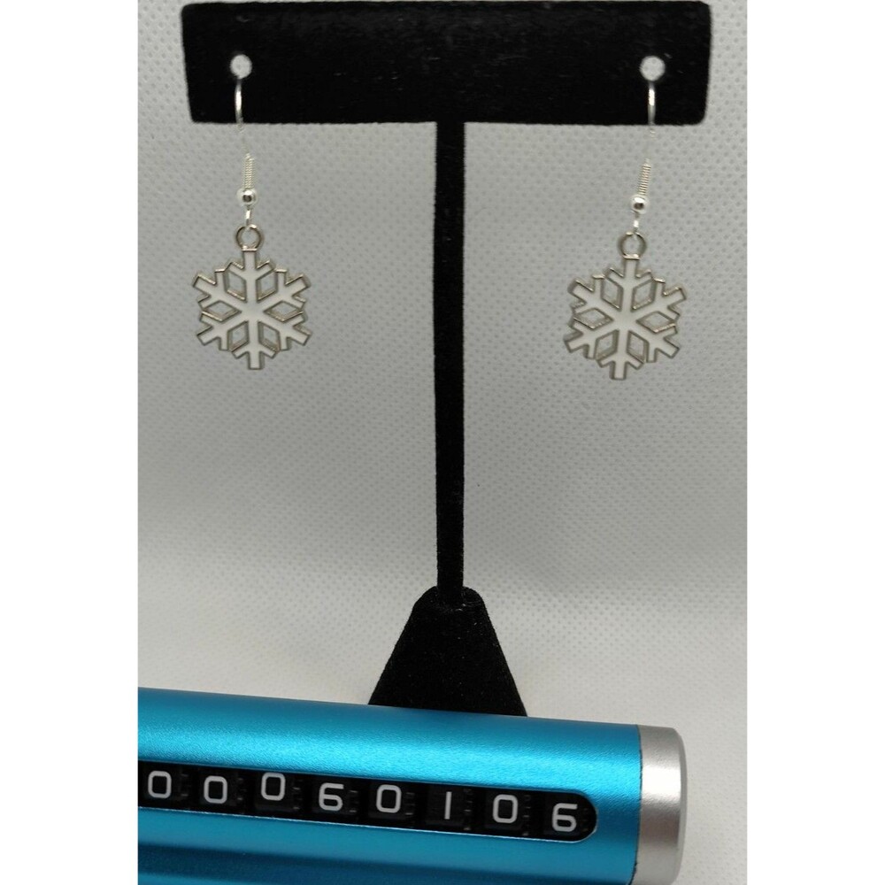 White Snowflake Earrings